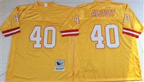 Tampa Bay Buccaneer #40 Mike Alstott yellow stitched Mitchell and Ness Jersey