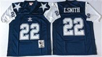 Dallas Cowboys #22 Emmitt Smith Blue Thanksgivings Stitched Mitchell and Ness NFL Jersey