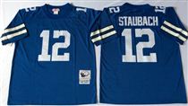 Dallas Cowboys #12 Roger Staubach Blue Stitched Mitchell and Ness Jersey