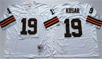 Cleveland Browns #19 Bernie Kosar White Short-Sleeved Stitched Mitchell and Ness Jersey