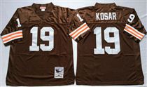 Cleveland Browns #19 Bernie Kosar Brown Short-Sleeved Stitched Mitchell and Ness Jersey