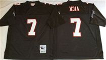 Atlanta Falcons #7 Michael Vick Black Stitched Mitchell and Ness Jersey