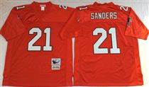 Atlanta Falcons #21 Deion Sanders Red Stitched Mitchell and Ness Jersey