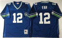 Seattle Seahawks #12 Fan Blue Stitched Mitchell and Ness Jersey