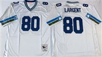 Seattle Seahawks #80 Steve Largent White Stitched Mitchell and Ness Jersey