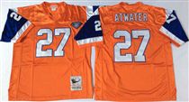 Denver Broncos #27 Steve Atwater Orange 75TH Stitched Mitchell and Ness NFL Jersey