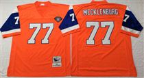 Denver Broncos #77 Karl Mecklenburg Orange 75TH Stitched Mitchell and Ness NFL Jersey