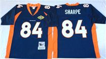Denver Broncos #84 Shannon Sharpe Blue Super Bowl Stitched Mitchell and Ness Jersey