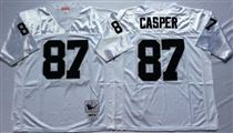 Oakland Raiders #87 Dave Casper White Stitched Mitchell and Ness Jersey