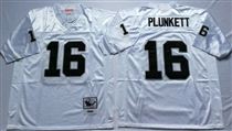 Oakland Raiders #16 Jim Plunkett White Stitched Mitchell and Ness Jersey