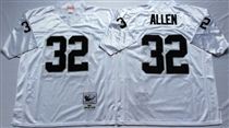 Oakland Raiders #32 Marcus Allen White Stitched Mitchell and Ness Jersey