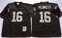 Oakland Raiders #16 Jim Plunkett Black Stitched Mitchell and Ness Jersey