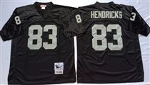 Oakland Raiders #83 Ted Hendricks Black Stitched Mitchell and Ness Jersey