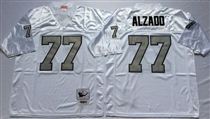 Oakland Raiders #77 Lyle Alzado White With Gray Number Stitched Mitchell and Ness Jersey