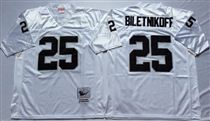 Oakland Raiders #25 Fred Biletnikoff White Stitched Mitchell and Ness Jersey