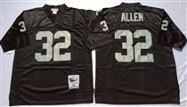 Oakland Raiders #32 Marcus Allen Black Stitched Mitchell and Ness Jersey