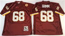 Washington Redskins #68 Russ Grimm Red Stitched Mitchell and Ness Jersey