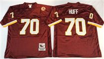 Washington Redskins #70 Sam Huff  Red Stitched Mitchell and Ness Jersey
