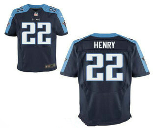 Stitched Tennessee Titans #22 Derrick Henry Dark Blue Nike NFL Elite Jersey