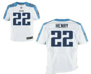 Stitched Tennessee Titans #22 Derrick Henry White Nike NFL Elite Jersey