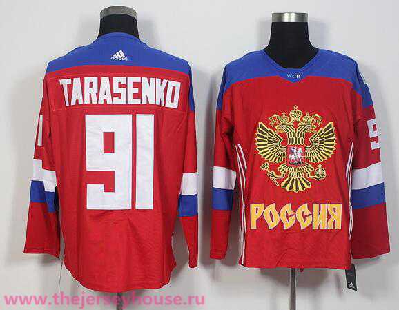 Team Russia #91 Vladimir Tarasenko Red 2016 World Cup Of Hockey adidas WCH Game Jersey