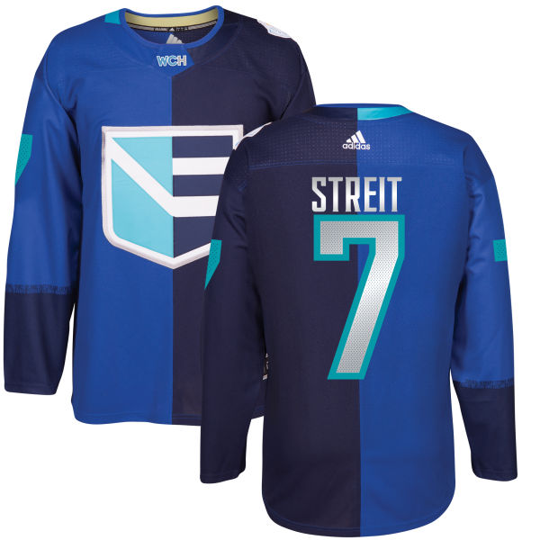Men's Europe Hockey #7 Mark STREIT Adidas Royal World Cup Of Hockey 2016 Premier Player Jersey