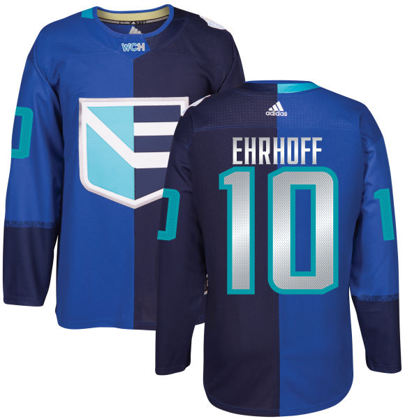 Men's Europe Hockey #10 Christian EHRHOFF Adidas Royal World Cup Of Hockey 2016 Premier Player Jersey