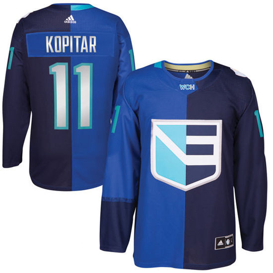 Men's Europe Hockey #11 Anze Kopitar Adidas Royal World Cup Of Hockey 2016 Premier Player Jersey