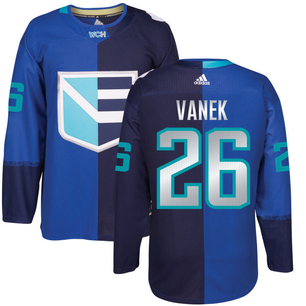 Men's Europe Hockey #26 Thomas VANEK Adidas Royal World Cup Of Hockey 2016 Premier Player Jersey
