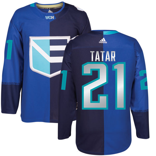 Men's Europe Hockey #21 Tomas TATAR Adidas Royal World Cup Of Hockey 2016 Premier Player Jersey