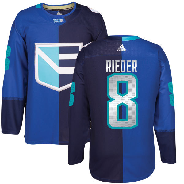 Men's Europe Hockey #8 Tobias RIEDER Adidas Royal World Cup Of Hockey 2016 Premier Player Jersey