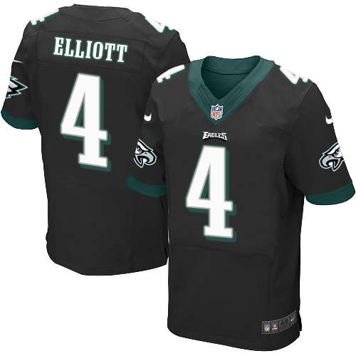 Nike Men's Philadelphia Eagles #4 Jake Elliott Midnight Black Stitched NFL New Elite Jersey