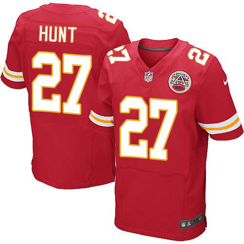 Nike Men's Kansas City Chiefs #27 Kareem Hunt Red Team Color Stitched NFL Elite Jersey