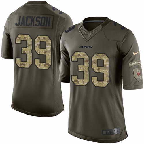 Nike Chicago Bears Men's #39 Eddie Jackson Elite Stitched Green Salute to Service NFL Jersey