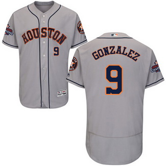 Men's Houston Astros #9 Marwin Gonzalez Grey 2017 World Series Champions Stitched Flexbase Jersey
