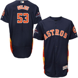 Men's MLB Houston Astros #53 Ken Giles Navy Blue 2017 World Series Champions Stitched Flexbase Jersey
