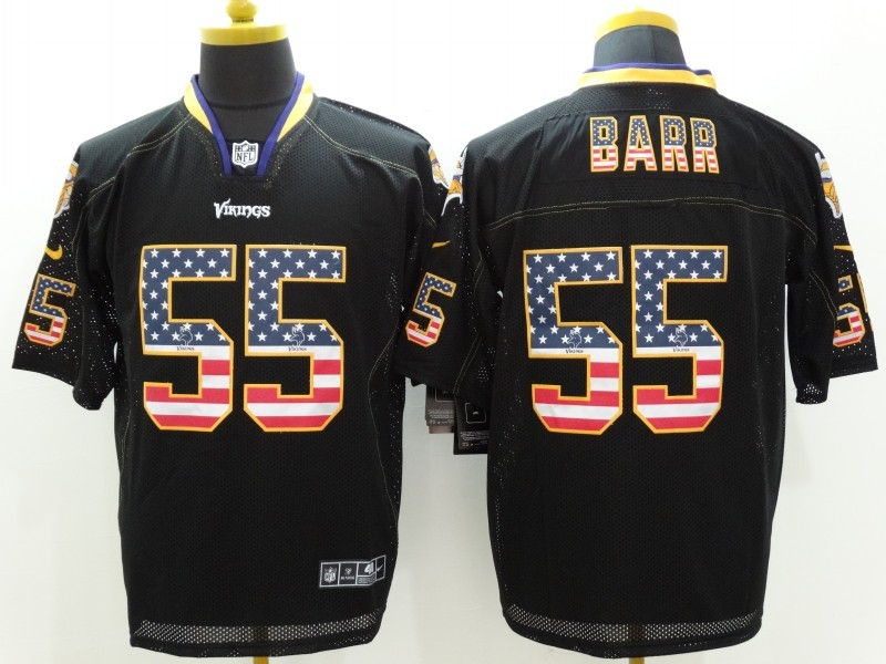 Nike Vikings #55 Anthony Barr Black USA Flag Elite Jersey