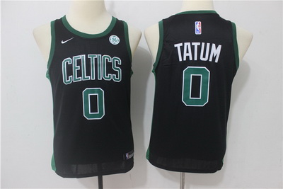 Celtics 0 Jayson Tatum Black Youth Nike Swingman Jersey