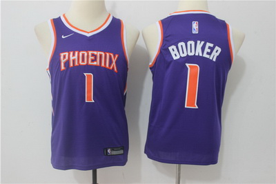 Suns 1 Devin Booker Purple Youth Nike Swingman Jersey