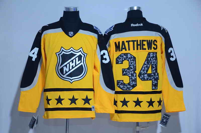 Men's Toronto Maple Leafs #34 Auston Matthews Yellow 2017 All Star NHL Jersey