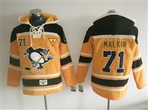 Penguins 71 Evgeni Malkin Orange All Stitched Hoody Sweatshirt