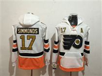 Flyers #17 Wayne Simmonds White All Stitched Hoody Sweatshirt