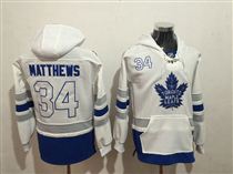 Maple Leafs #34 Auston Matthews White All Stitched Hoody Sweatshirt
