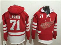 Red Wings #71 Dylan Larkin Red All Stitched Hoody Sweatshirt