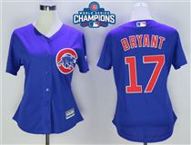 Cubs-17-Kris-Bryant-Royal-2016-World-Series-Champions-Women-New-Cool-Base-Jersey