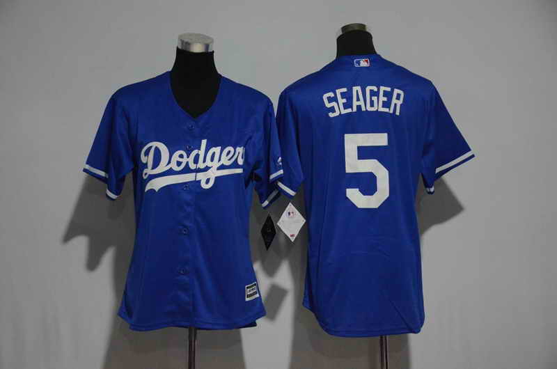 Women's Stitched Los Angeles Dodgers #5 Corey Seager Royal Blue Cool Base Baseball Jersey