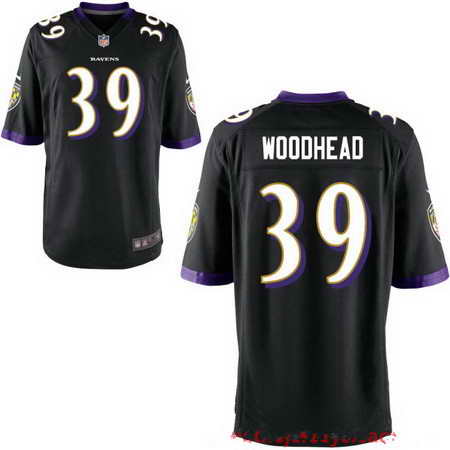 Men's Baltimore Ravens #39 Danny Woodhead Black NFL Nike Stitched Elite Jersey