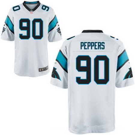 Men's Carolina Panthers #90 Julius Peppers White Nike NFL Stitched Elite Jersey