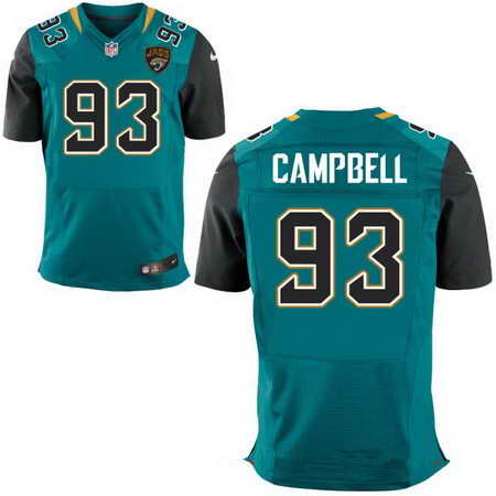 Men's Jacksonville Jaguars #93 Calais Campbell Teal Green Team Color Nike NFL Stitched Elite Jersey