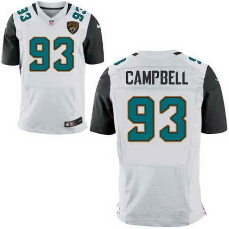 Men's Jacksonville Jaguars #93 Calais Campbell White Nike NFL Stitched Elite Jersey